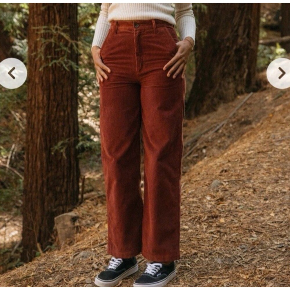 NWT Mollusk California Keaton Corduroy Pants Women's Large Rust Brown Pants